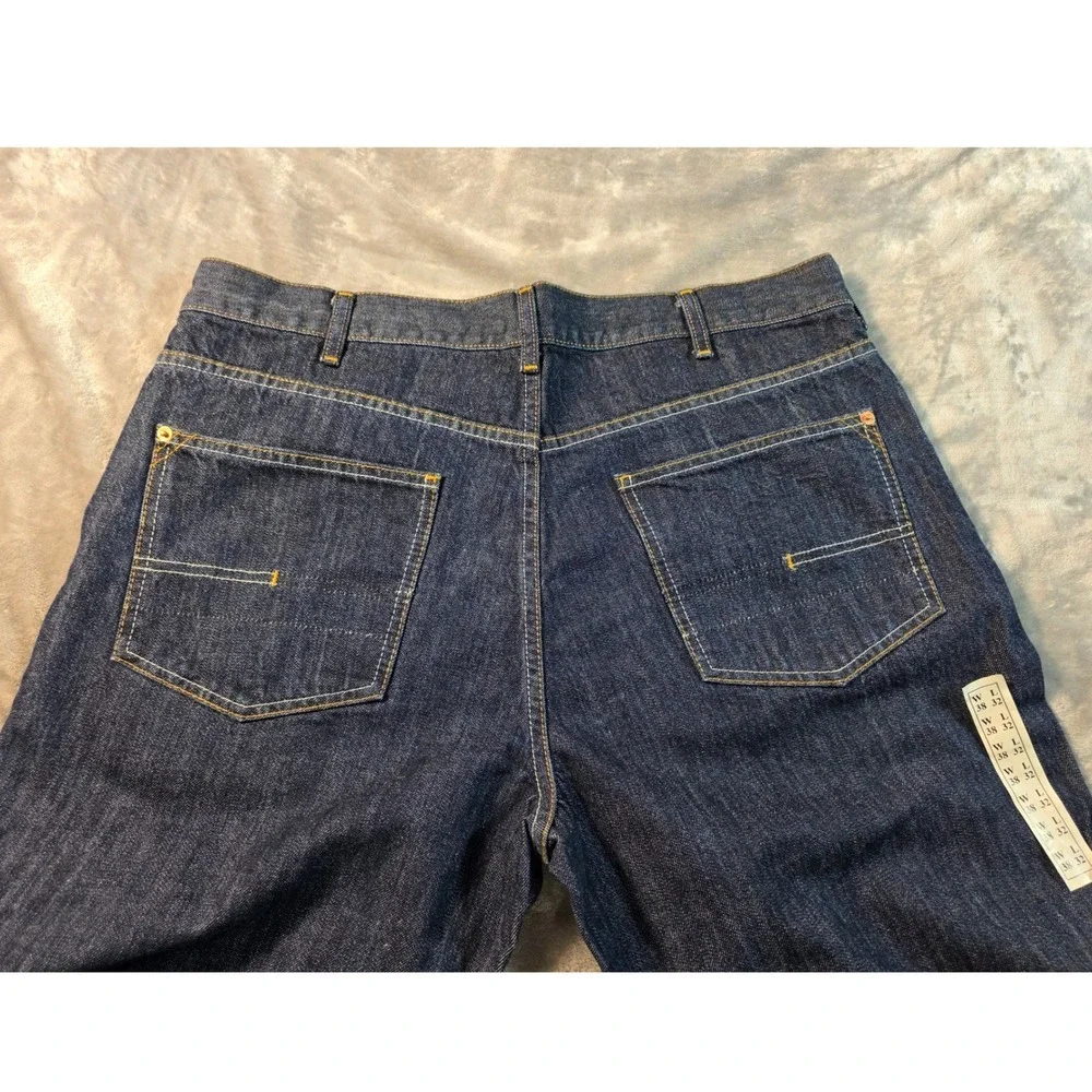 Calvin‎ Klein Jeans Straight Leg Men 38x32 Dark Wash Indigo Denim NWOT Irregular
